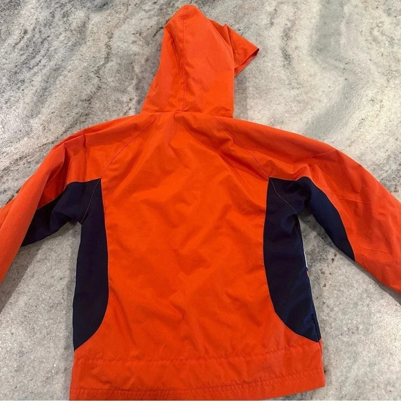 Nike Little Kid Jacket Zip Up Hooded Lightweight Orange Navy Blue Size 6 - Picture 4 of 10